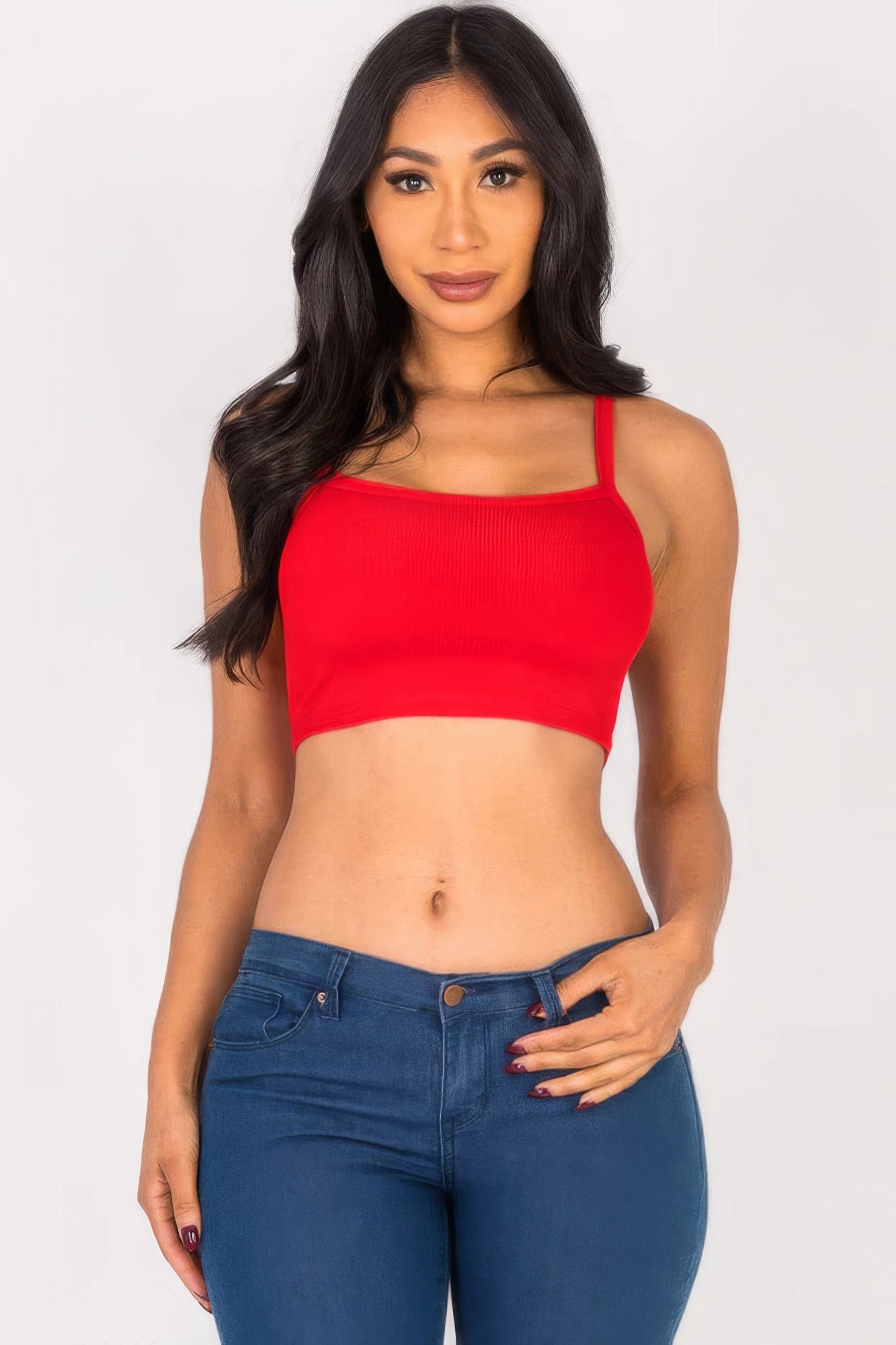 Ribbed Knit Cami Crop Top - BaeDrip