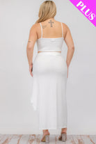 Plus Size Crop Cami & Split Thigh Maxi Skirt Set - BaeDrip