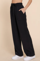 Elastic Waist Tencel Long Pants - BaeDrip
