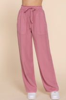 Elastic Waist Tencel Long Pants - BaeDrip