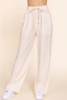 Elastic Waist Tencel Long Pants - BaeDrip