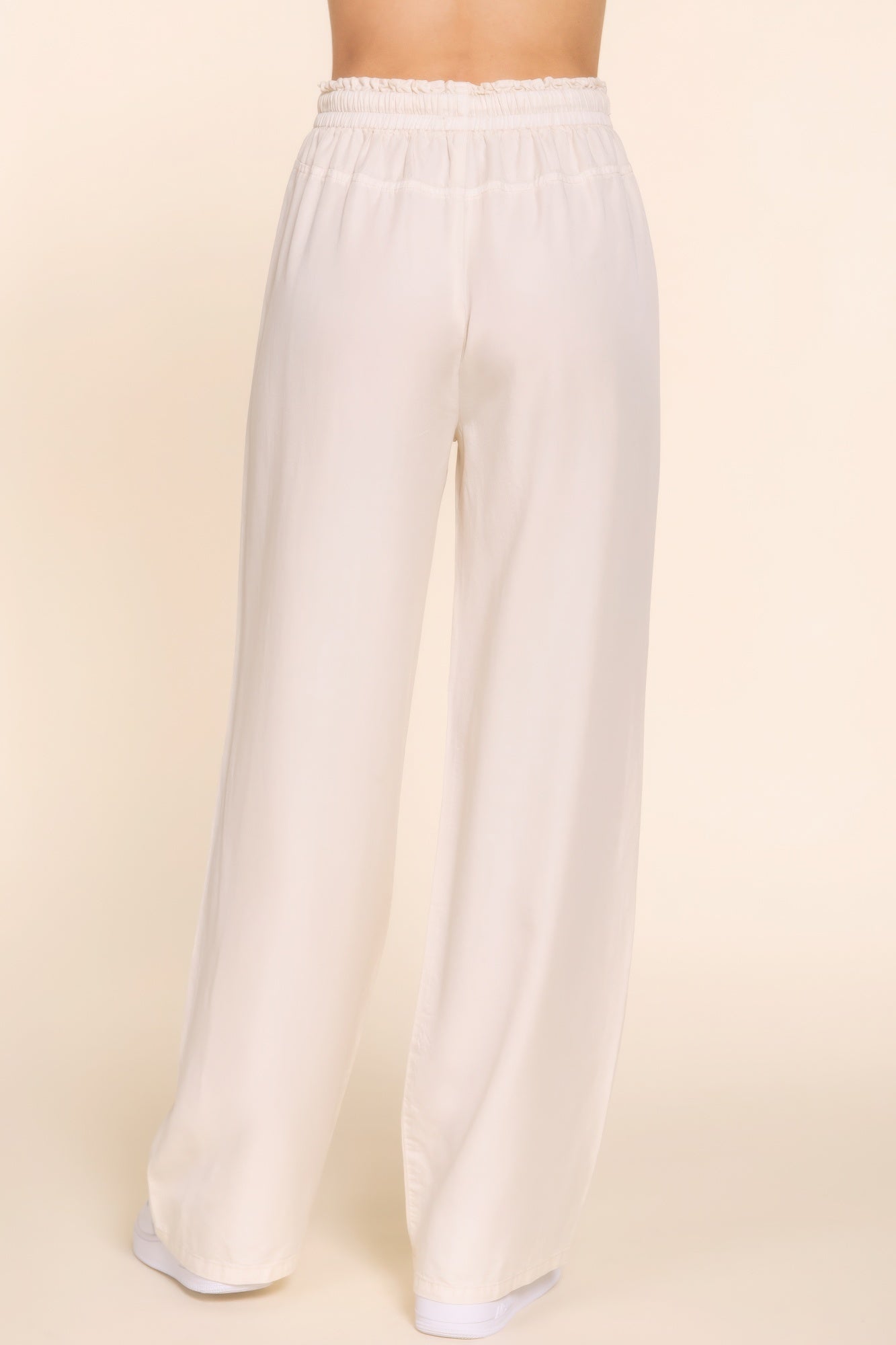 Elastic Waist Tencel Long Pants - BaeDrip