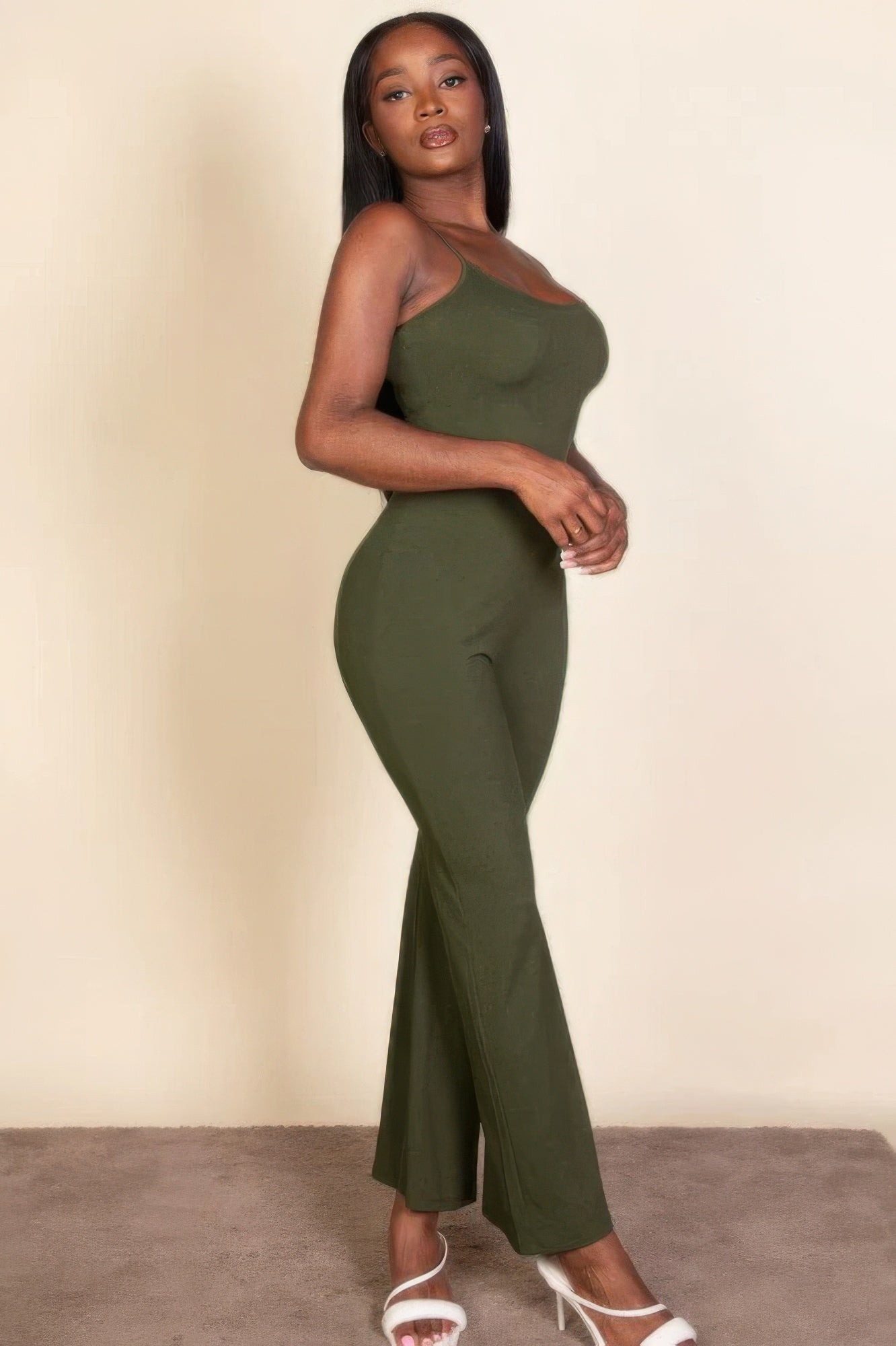 Ribbed sleeveless wide leg jumpsuit - BaeDrip