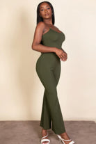 Ribbed sleeveless wide leg jumpsuit - BaeDrip