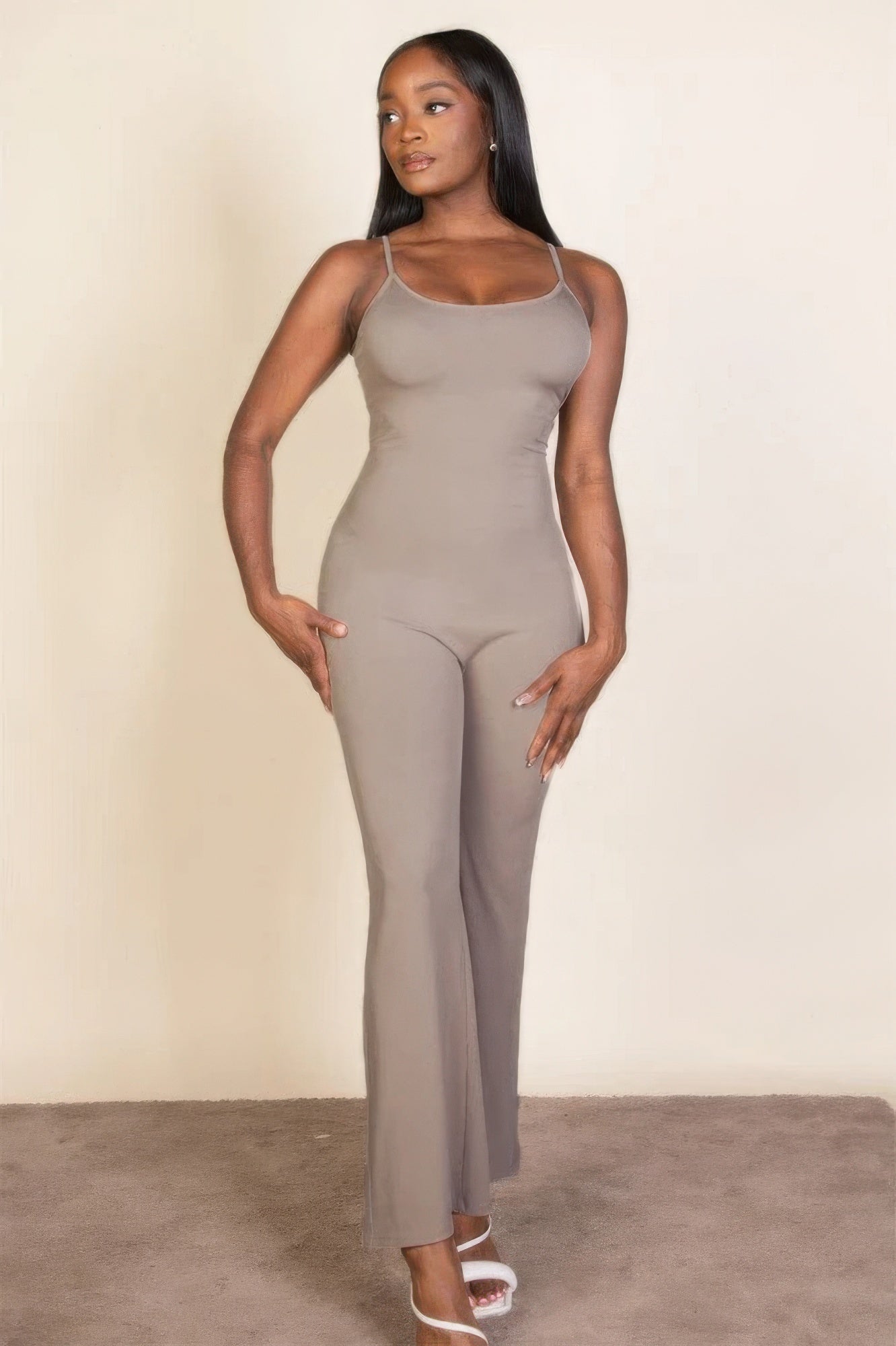 Ribbed sleeveless wide leg jumpsuit - BaeDrip