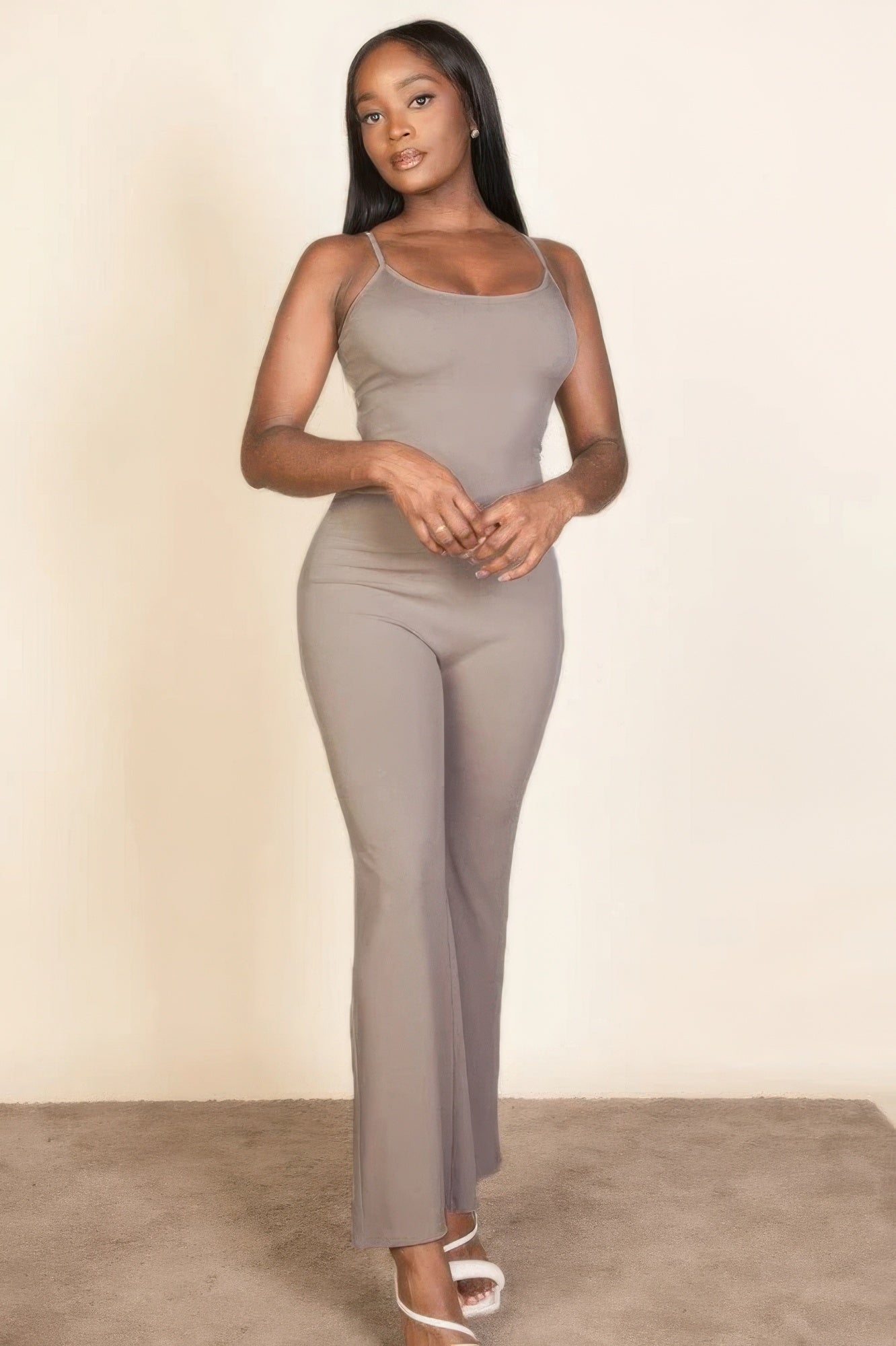 Ribbed sleeveless wide leg jumpsuit - BaeDrip