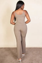 Ribbed sleeveless wide leg jumpsuit - BaeDrip