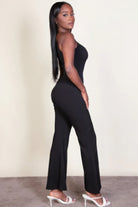 Ribbed sleeveless wide leg jumpsuit - BaeDrip
