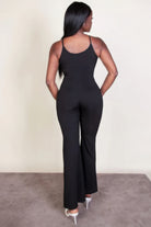 Ribbed sleeveless wide leg jumpsuit - BaeDrip