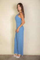 Notched neck cami jumpsuit - BaeDrip