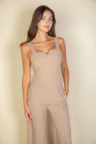 Notched neck cami jumpsuit - BaeDrip