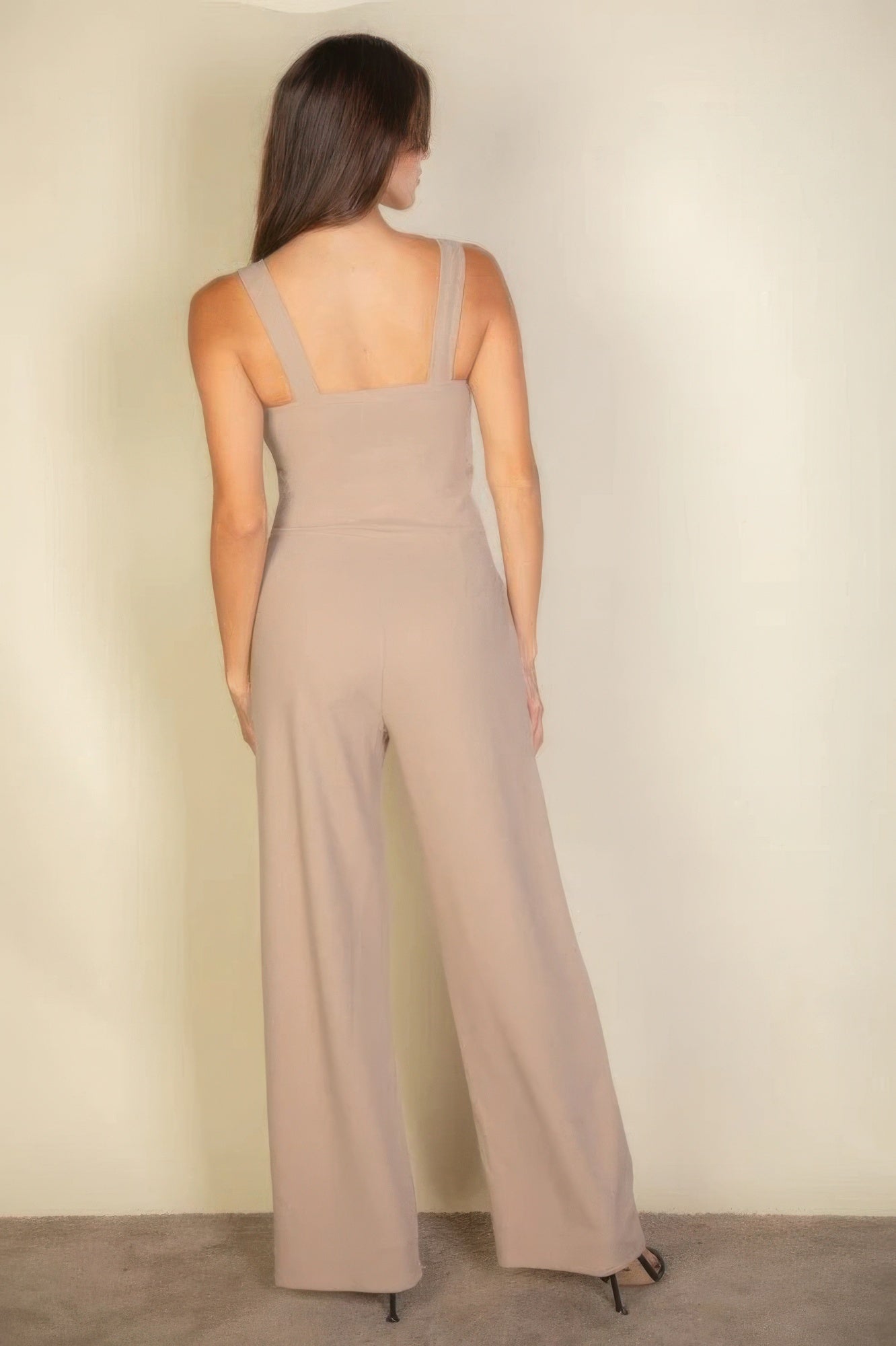Notched neck cami jumpsuit - BaeDrip