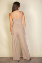 Notched neck cami jumpsuit - BaeDrip