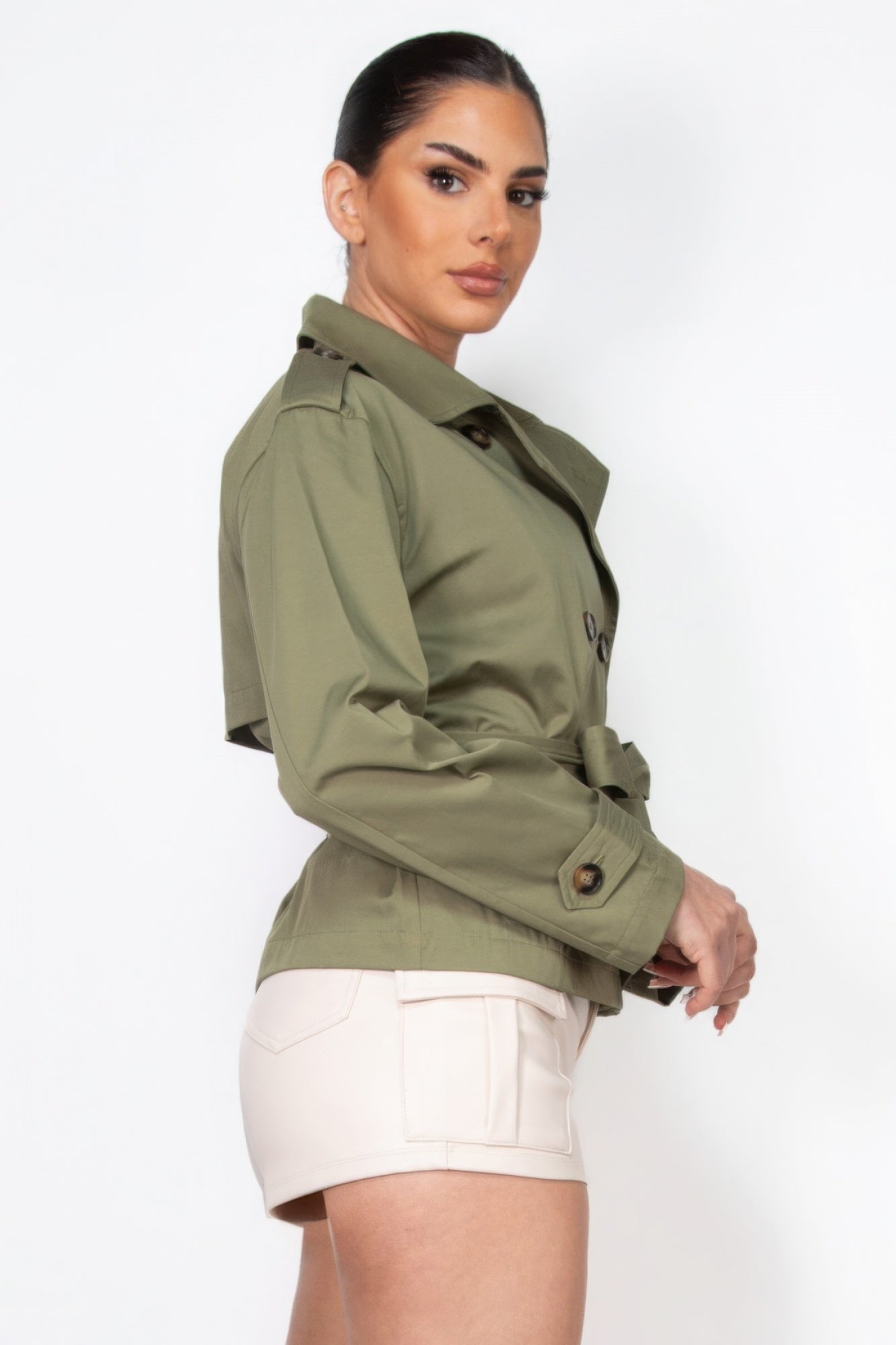 Double-breasted Waist-tie Trench Coat - BaeDrip