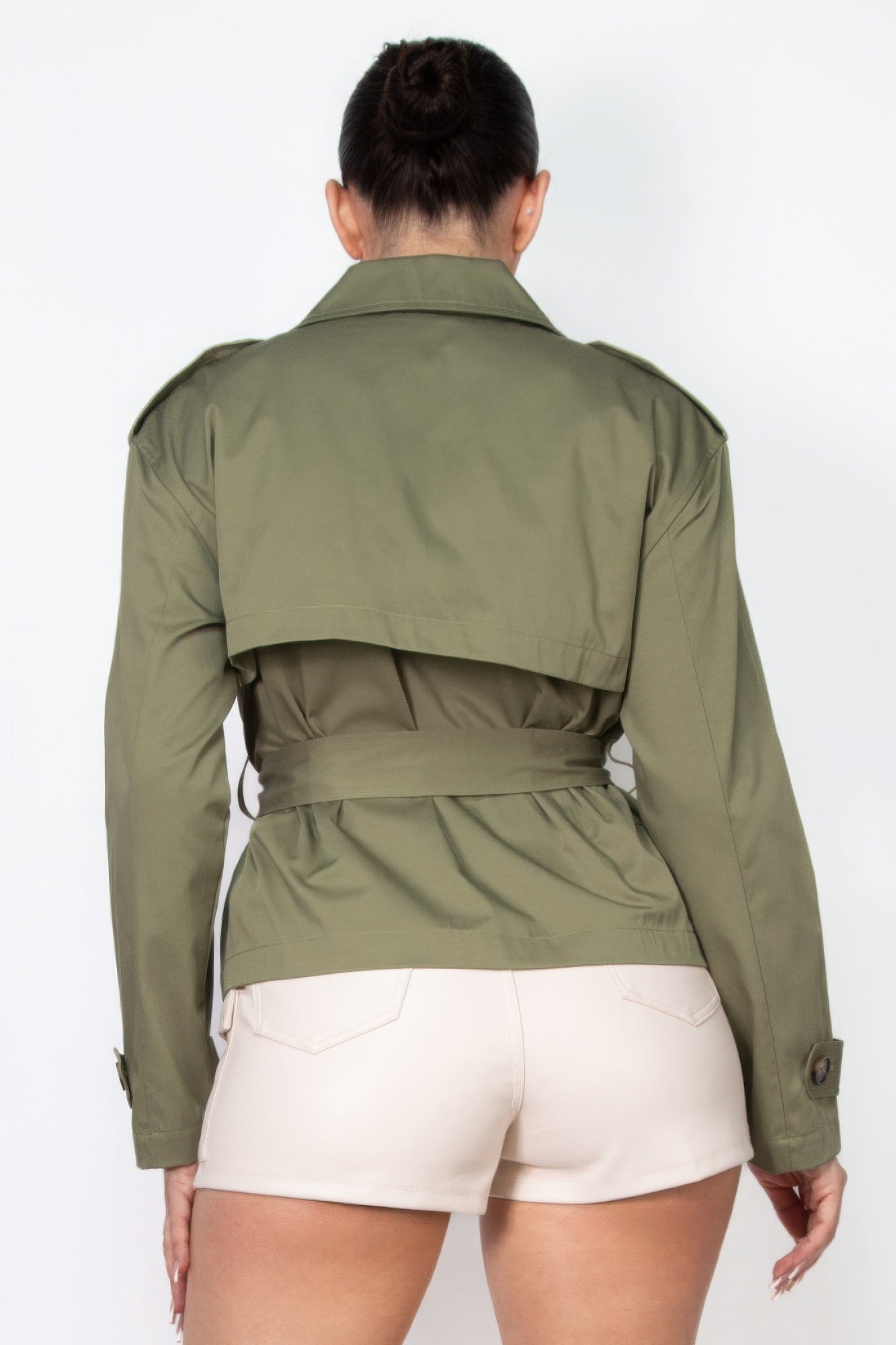 Double-breasted Waist-tie Trench Coat - BaeDrip