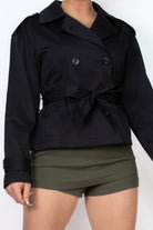 Double-breasted Waist-tie Trench Coat - BaeDrip