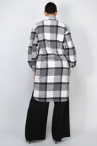 Plaid Buttoned Shacket Coat - BaeDrip
