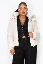 Insulated Zip-up Faux Fur Hooded Jacket - BaeDrip