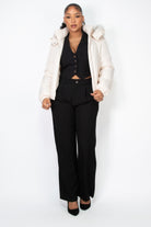 Insulated Zip-up Faux Fur Hooded Jacket - BaeDrip