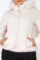 Insulated Zip-up Faux Fur Hooded Jacket - BaeDrip