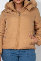 Insulated Zip-up Faux Fur Hooded Jacket - BaeDrip