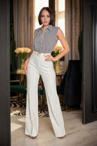 Cg Buckle And Button Detail Pants - BaeDrip