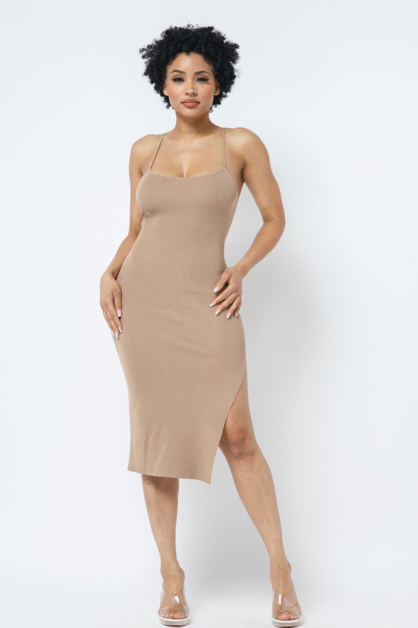 Side Slit Cami Dress - BaeDrip