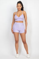 Terry Towel Bralette Top & Mini Shorts Set - BaeDrip