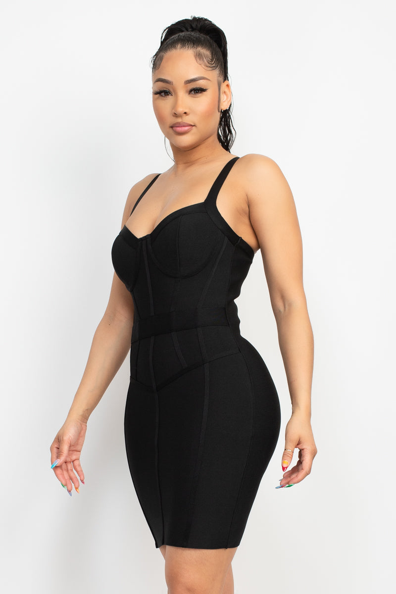 Sweetheart Wide Strap Bandage Dress - BaeDrip